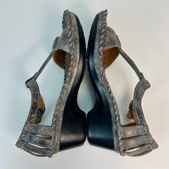 Ariat Shalimar Gray Leather T-Strap Sandals Open Toe Women's Sz 6.5 Boho Western - Picture 11 of 13